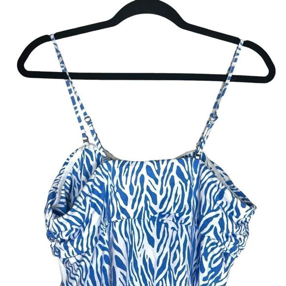 NEW Diane Von Furstenburg x Target Sea Twig Blue and White Tube Top XL - Picture 10 of 12